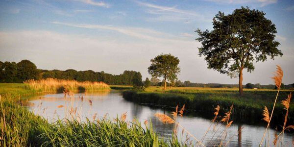 Landschaft mit Fluss in der Grafschaft Bentheim