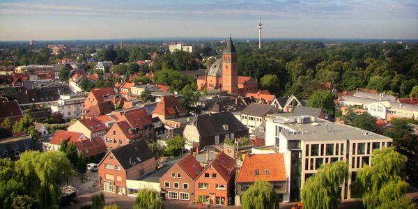 Die Stadt Nordhorn in der Grafschaft Bentheim